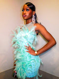 Aquamarine Feather Dress
