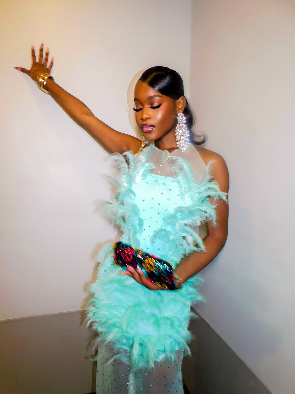 Aquamarine Feather Dress