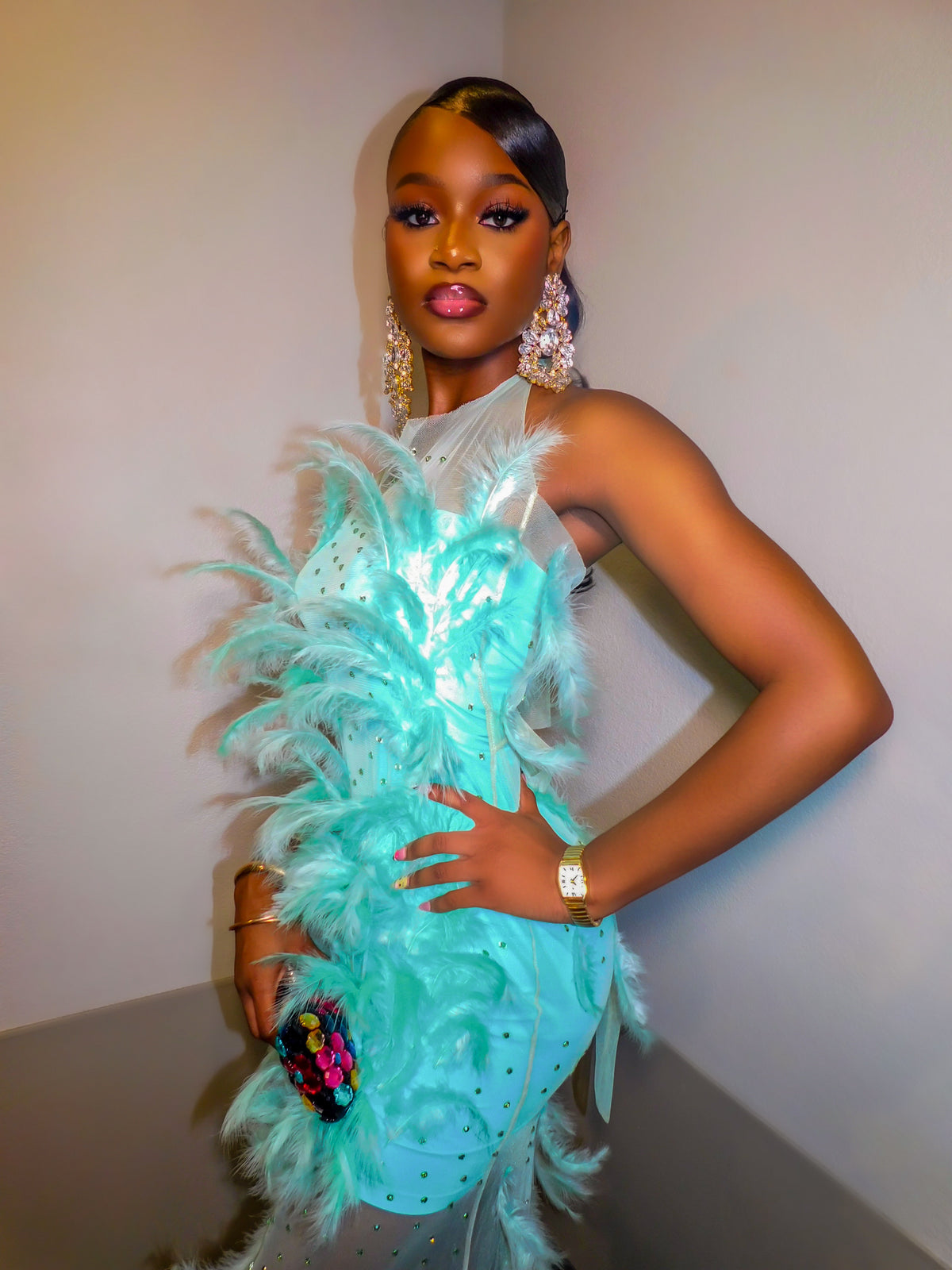 Aquamarine Feather Dress