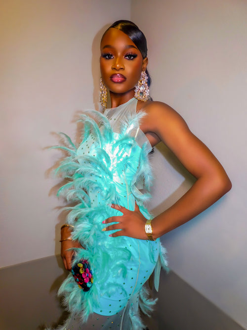 Aquamarine Feather Dress